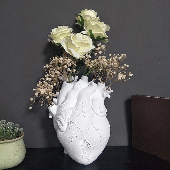 Vaso a forma di cuore, vaso fiorale anatomico, vaso decorativo per fiori, decorazione, arredamento, statua pianta per matrimonio, festa, salotto, TV, armadio, camera da letto.