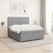Letto box spring con materasso Grigio Chiaro 160 x 200 cm 3455385