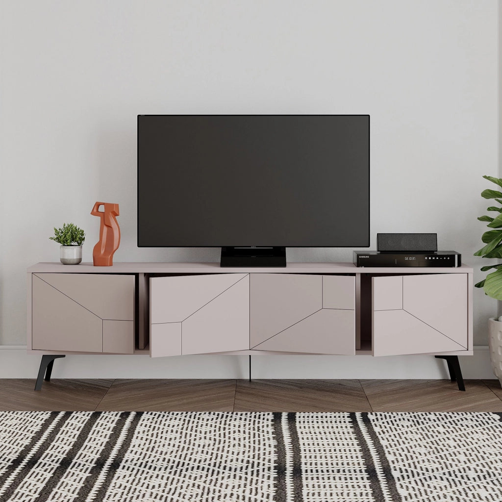Porta TV in legno "Dune" - 180 x 29 x 50 cm - Marrone chiaro moka