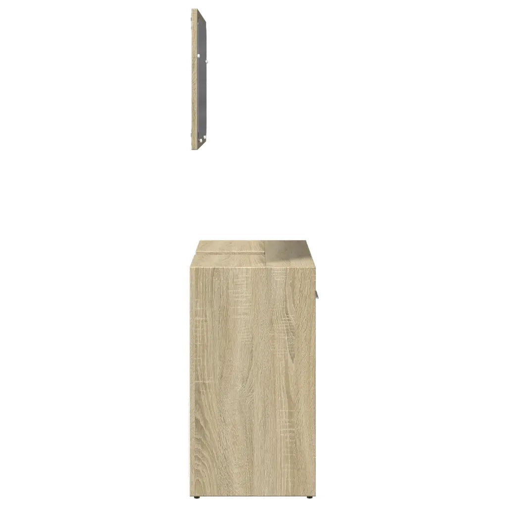 Set Mobili da Bagno 2 pz Rovere Sonoma in Legno Multistrato