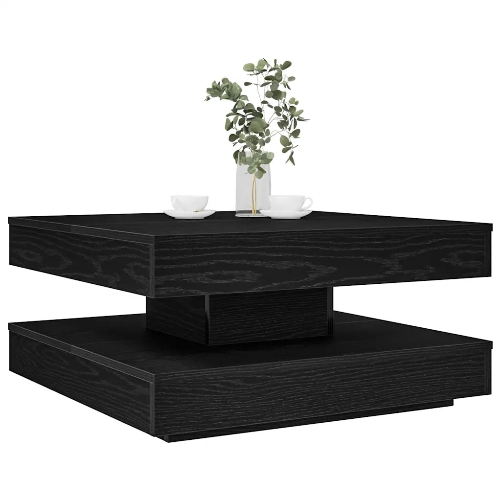 Tavolino da CaffÃ¨ Girevole a 360 Gradi Nero 70x70x34,5 cm