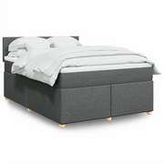 vidaXL Giroletto a Molle con Materasso Grigio Scuro 160x200 cm Tessuto