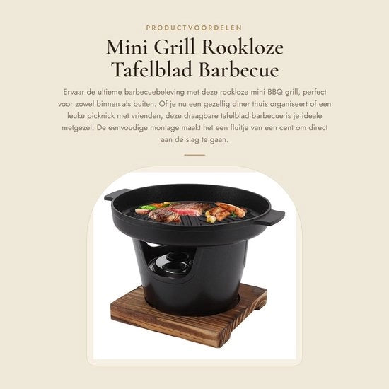 Griglia da Campeggio Mini Portatile - Piastra Grill - BBQ da Tavola - Adatto per Camping/Picnic - Facile da Assemblare - Ecocompatibile