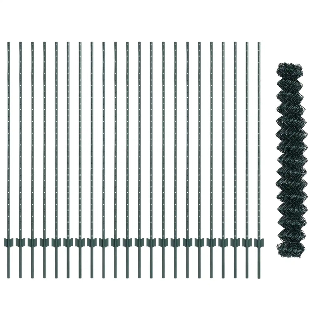 Recinzione a maglie con palo 25 x 1,6 m Verde Rete 3336256