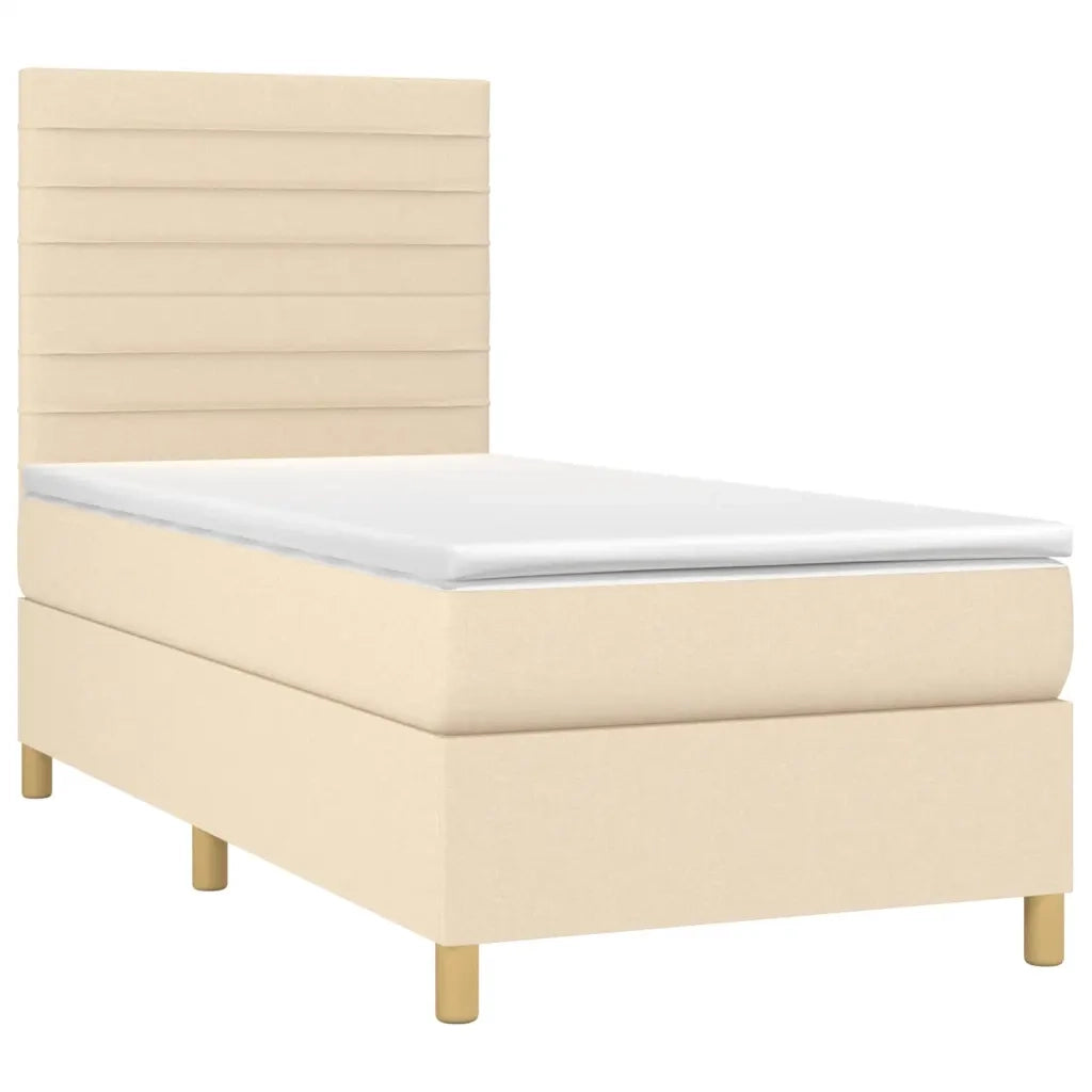 Giroletto a Molle con Materasso Crema 90x190 cm in Tessuto cod mxl 61973