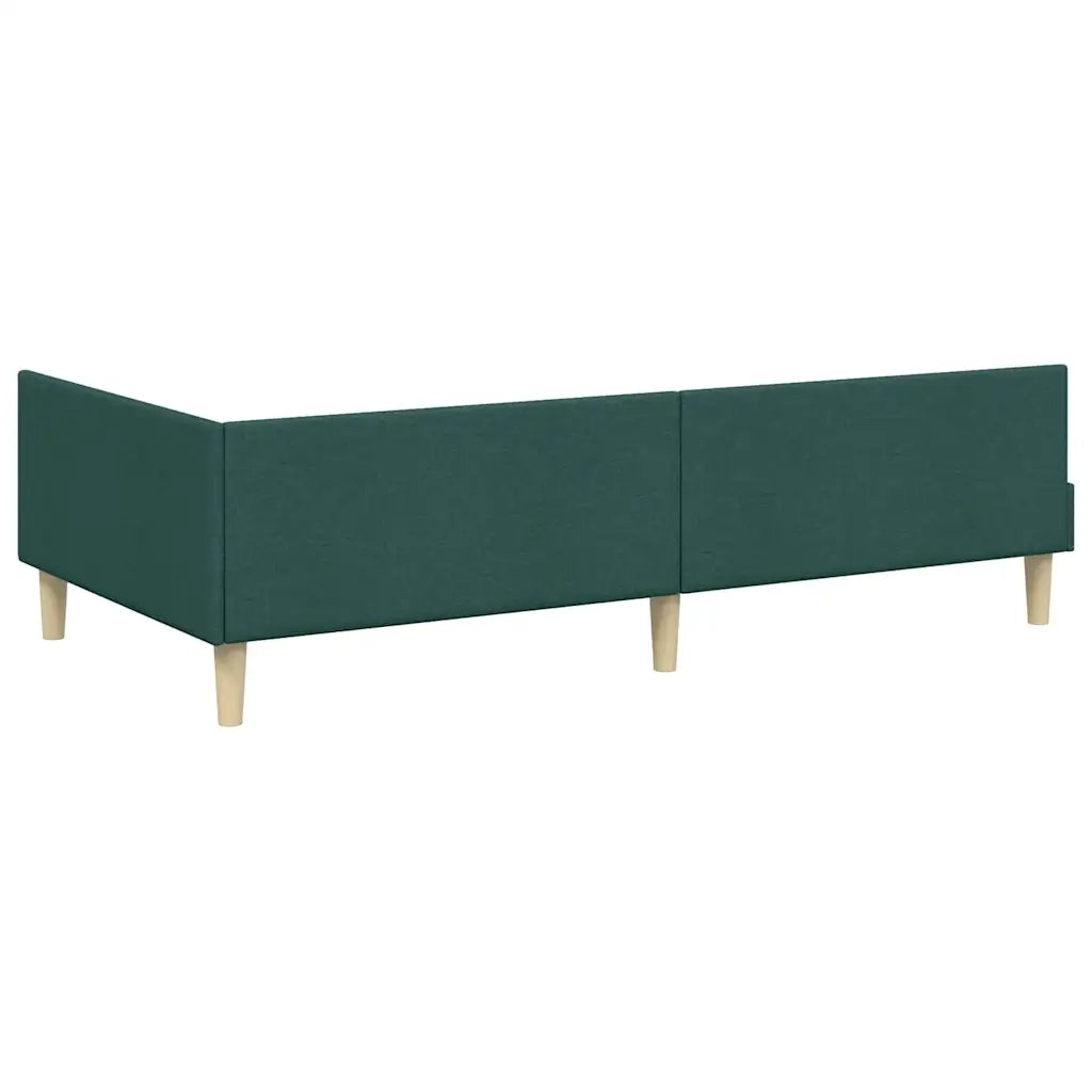 Struttura Letto Angolare con Materasso 2 pz-Giroletto con materasso Verde Tessuto 160677