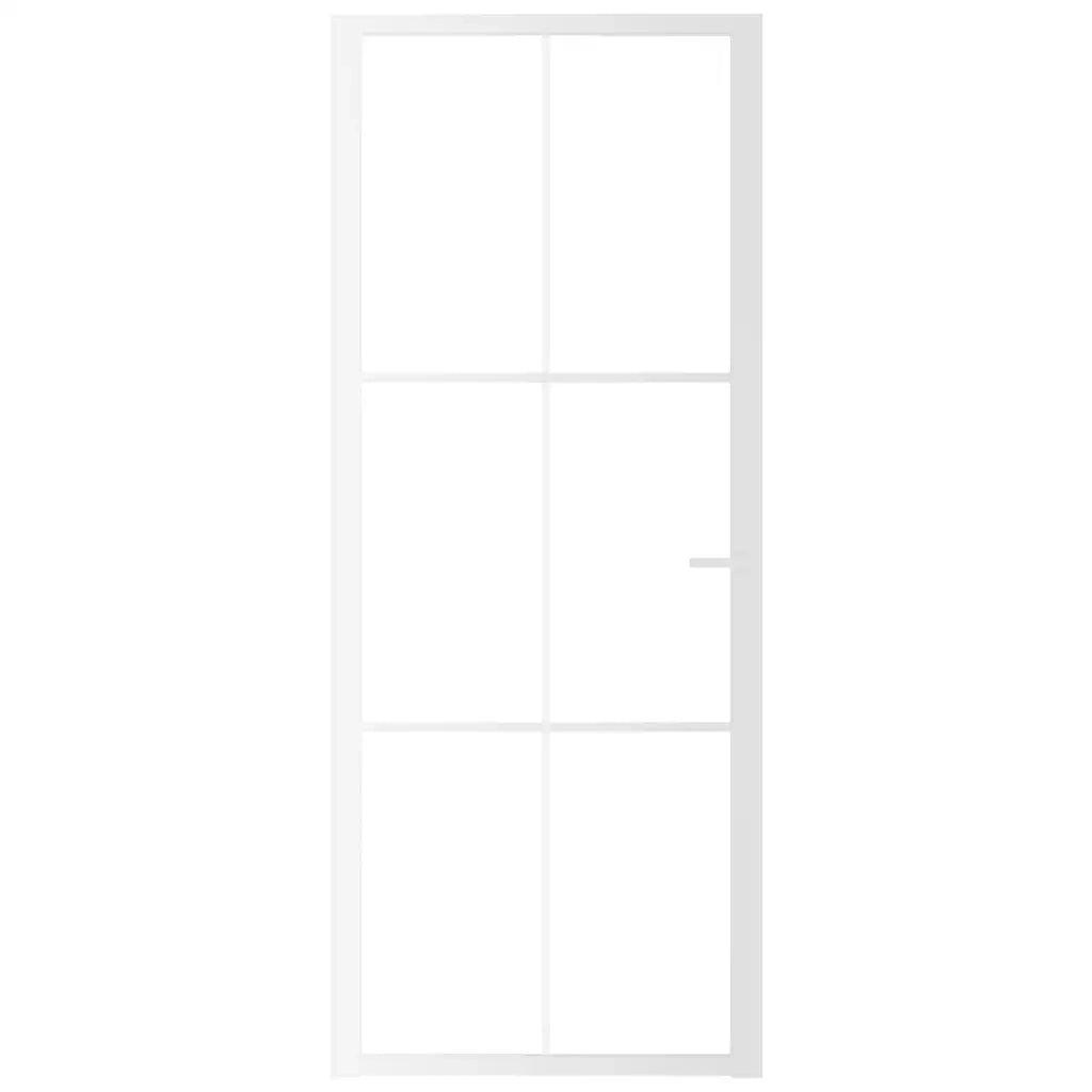 Porta Interna 83x201,5 cm Bianca in Vetro ESG e Alluminio cod mxl 68545