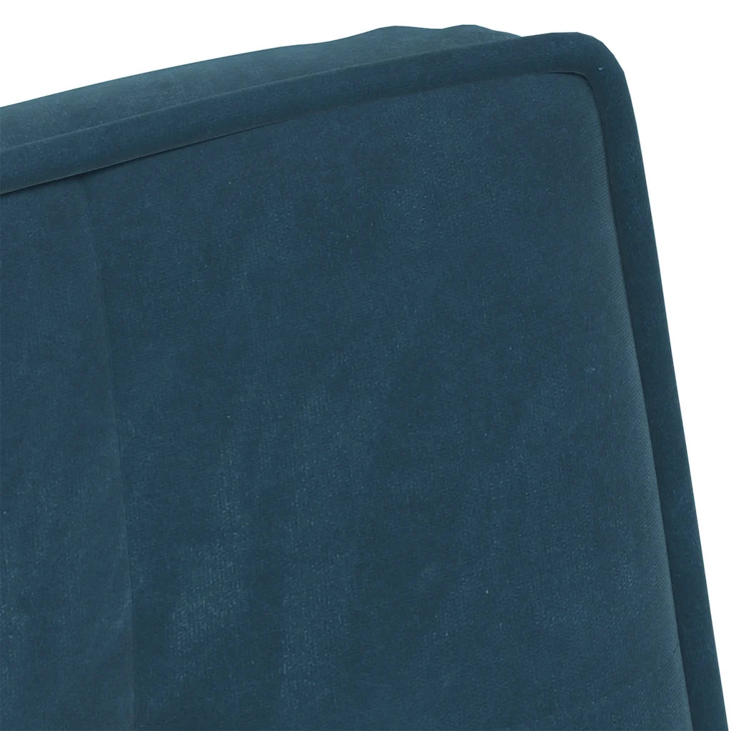 Divano Sedia-Poltrona Relax con Poggiapiedi Blu in Velluto 232368