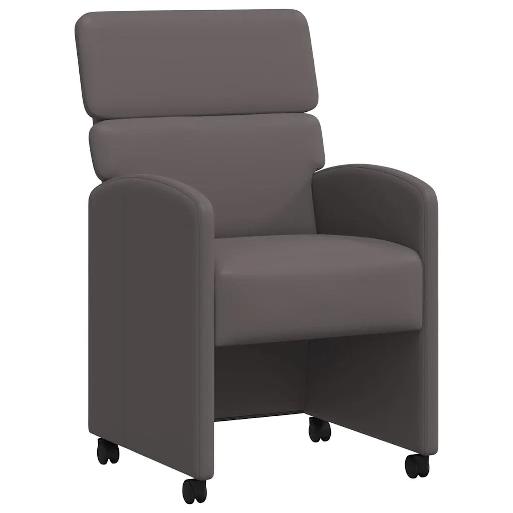 Sedie da Pranzo con Ruote 2 pcs Grigio 58 x 65 x 98 cm
