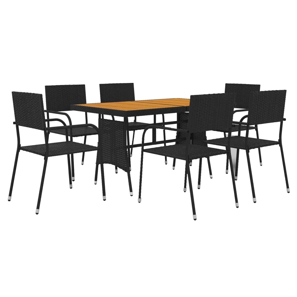 Set da pranzo da esterno 7 pz in polyrattan nero 02_0014687