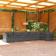 Set Divani da Giardino con Cuscini 6 pz in Polyrattan Grigio cod mxl 40389