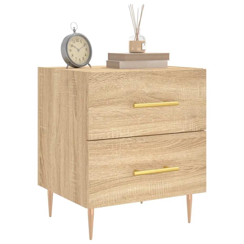 Set di 2 Comodini | Armadio da Notte | Mobiletto da notte Rovere Sonoma 40x35x47,5 cm in Legno Multistrato