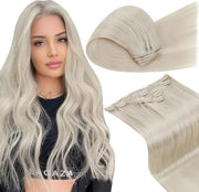 Estensioni Capelline in Ciocche di Capelli Umani 5 pezzi 80g 30cm Biondo Platinum Estensioni Capelline Remy Senza Nodo Clip in Estensioni Capelline #60