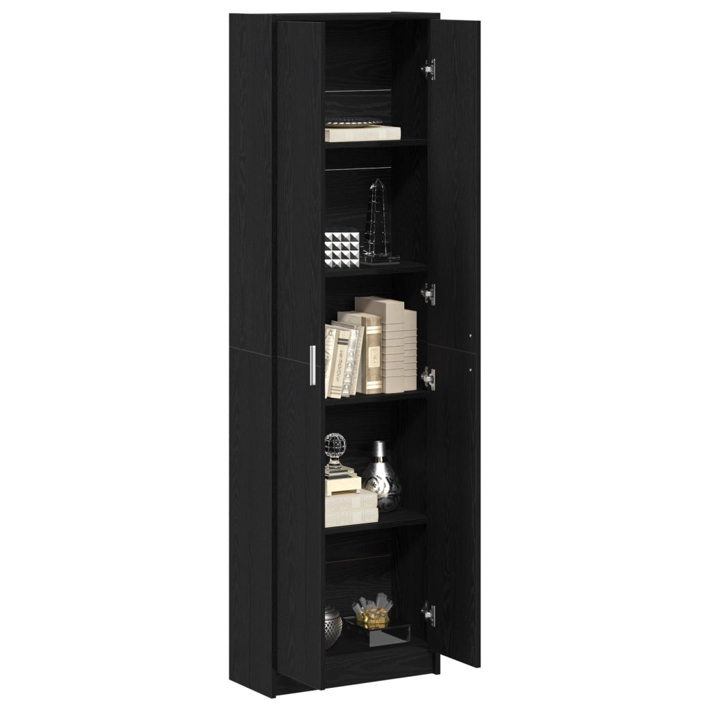guardaroba rovere nero 55x25x189 cm legno ingegnerizzato