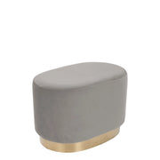 Pouf ovale Nano 425 in velluto azzurro e base oro