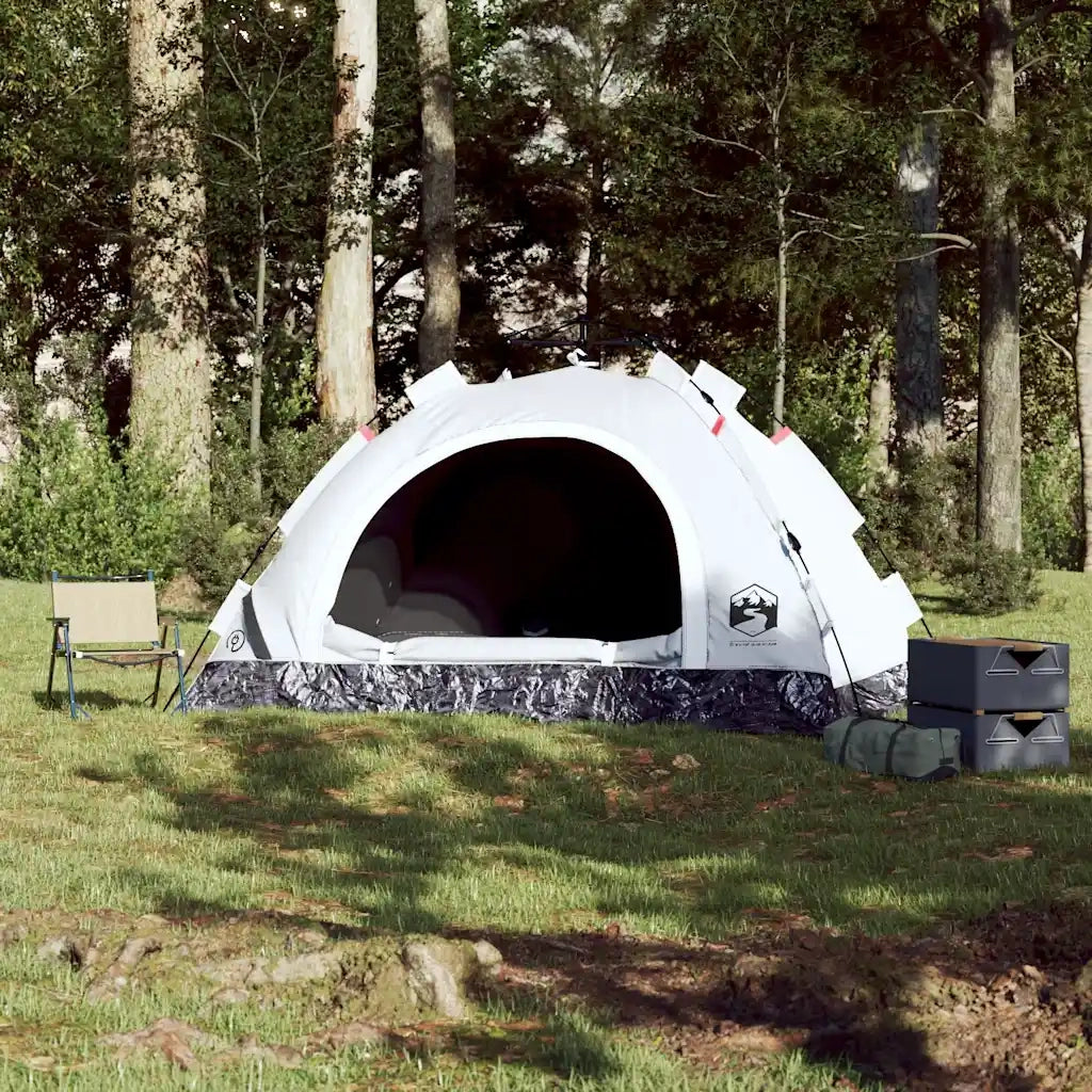 Tenda 2 Persone-Tenda da campeggio Bianca in Tessuto Oscurante a Rilascio Rapido 713679
