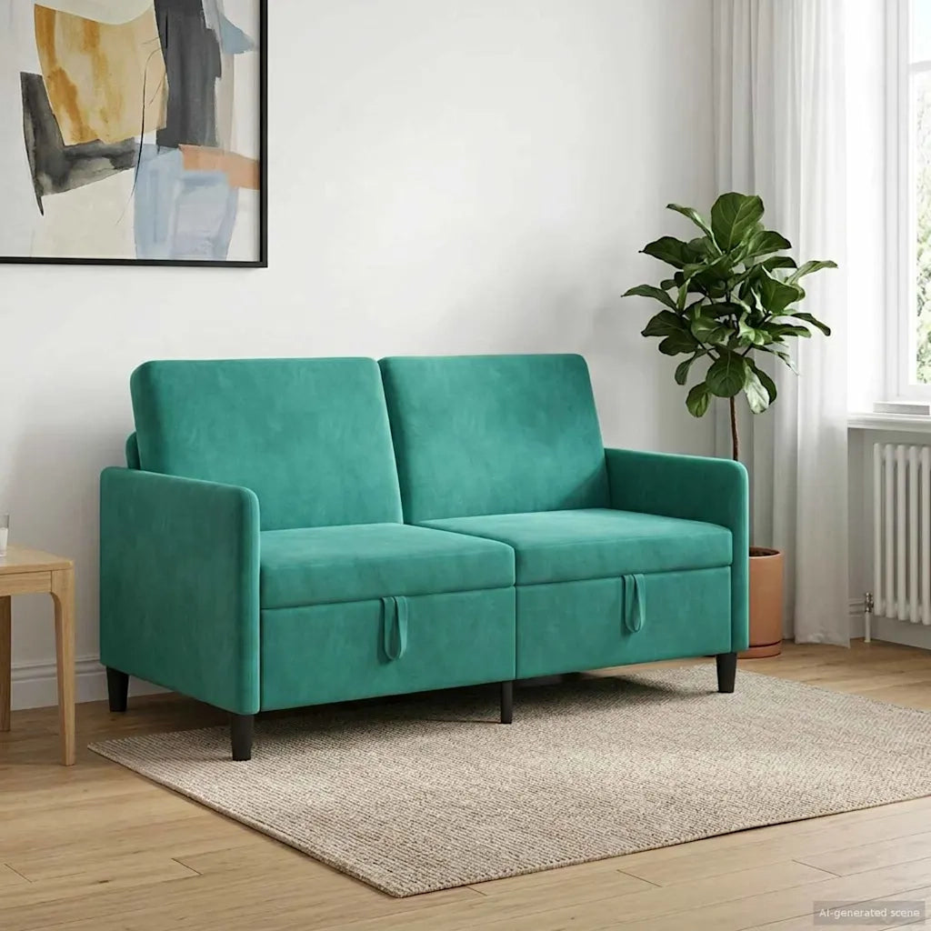 Divano con Storage Turchese 152 x 78 x 87 cm Poliestere 42036943