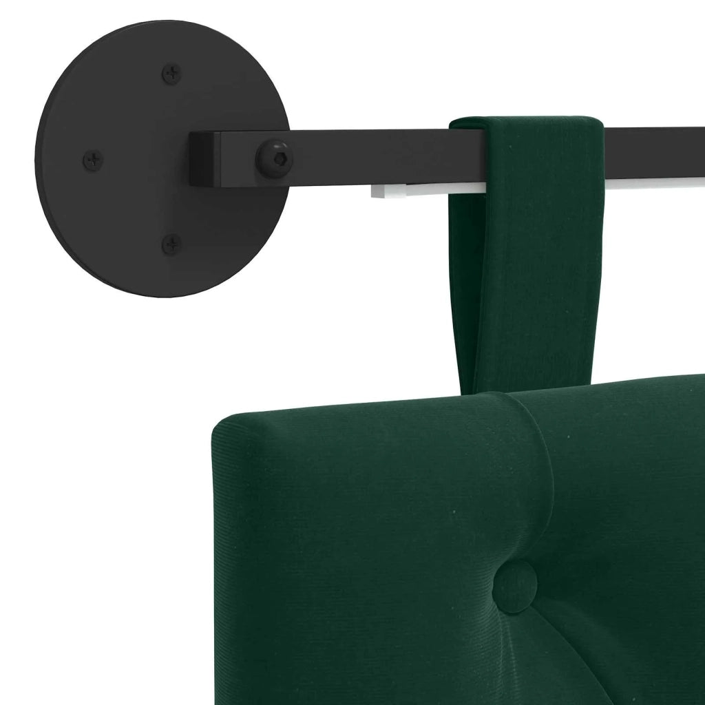 Testiera | Testata sospesa Con luce LED Verde Scuro Velluto