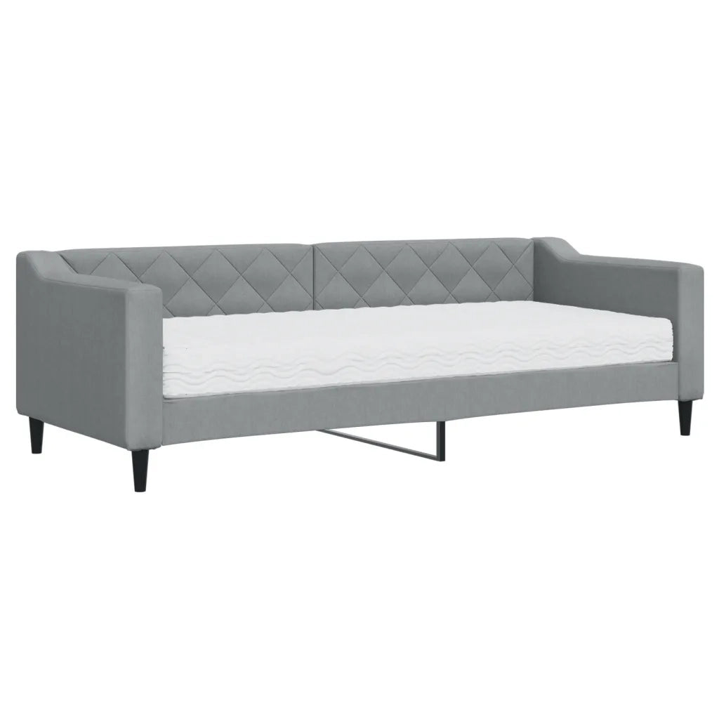 Divano Letto con Materasso-Sofa Letto-Daybed Grigio Chiaro 80x200 cm in Tessuto 146896