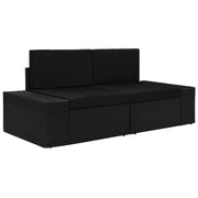 Divano Modulare a 2 Posti in Polyrattan Nero cod mxl 63747