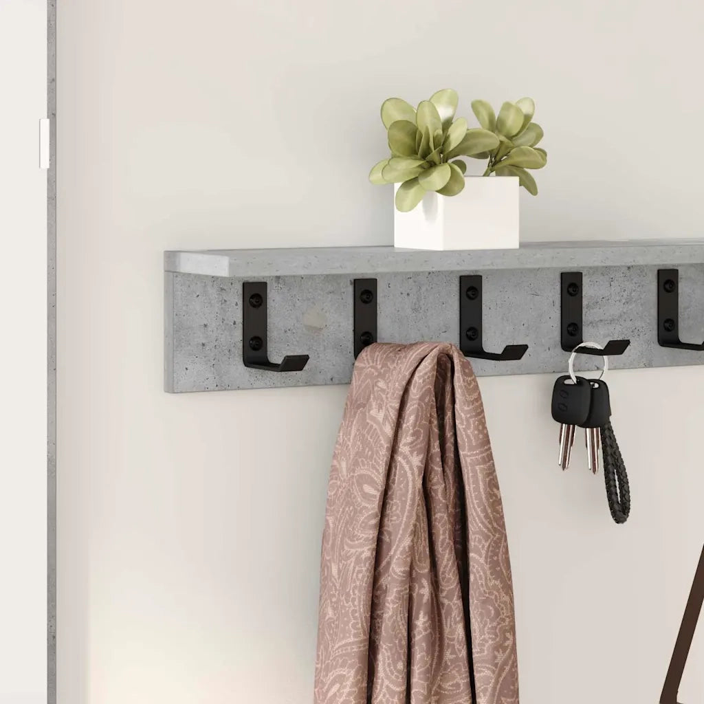 Appendiabiti a muro Grigio cemento 100 x 10,5 x 10,5 cm 874374