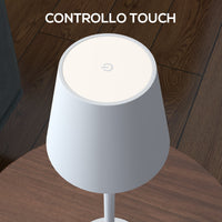 Lampada da Tavolo Portatile Ø11,2x36,5 cm in Acrilico e Metallo Grigio