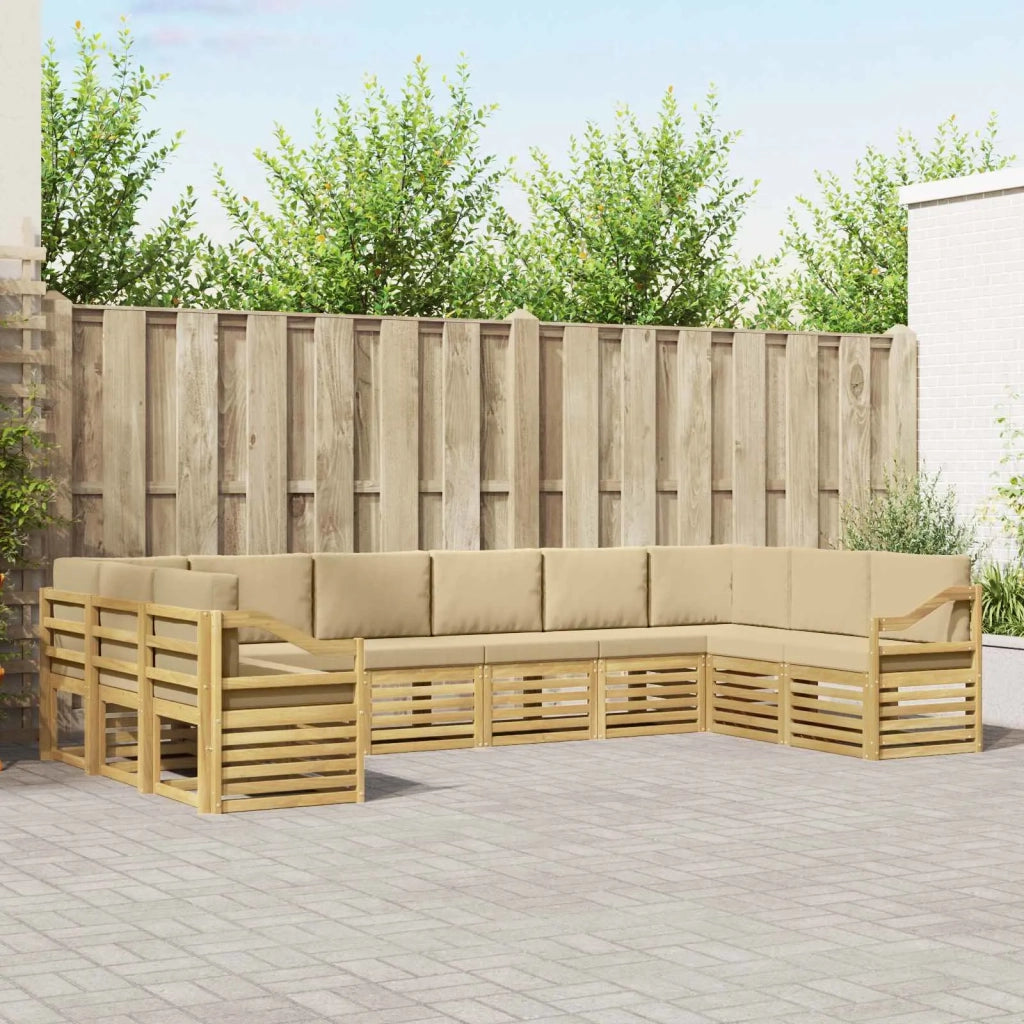 Set divano sezionale 10 pcs Bianco e Beige 363 x 185,5 x 73 cm