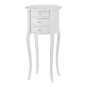 Tavolino rotondo classico legno bianco opaco 35x35x68