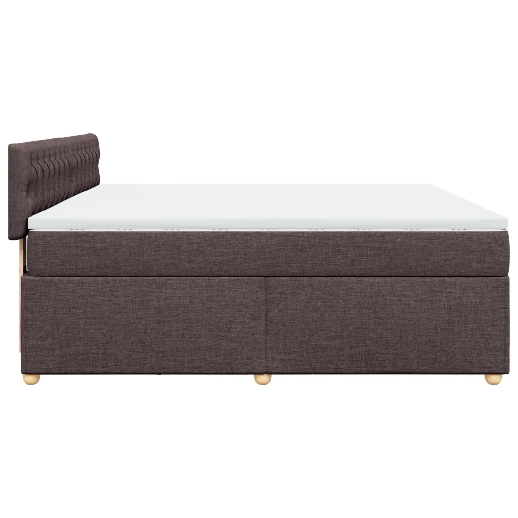 Giroletto a Molle con Materasso Marrone Scuro 180x200cm Tessuto 3289069