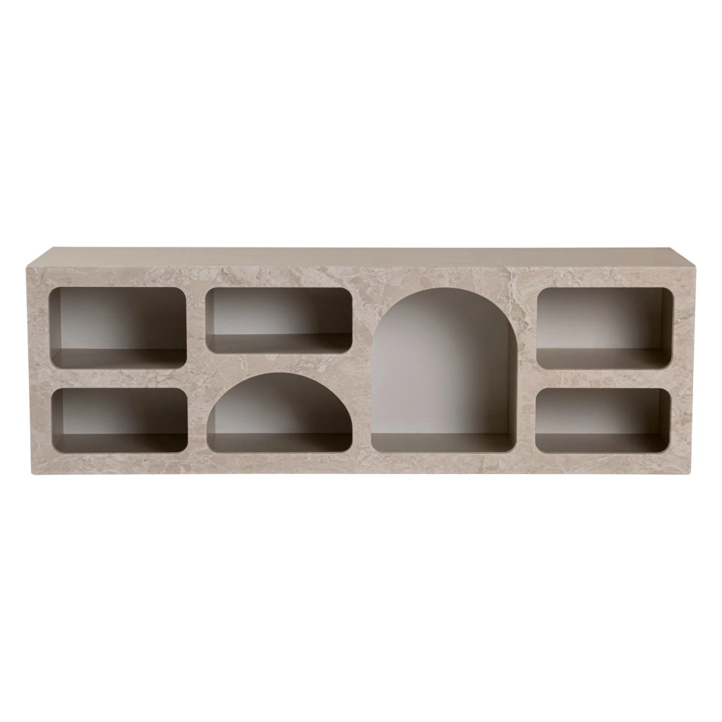 Madia Arsenio, Credenza 6 Ripiani, 160x40x51h cm Beige Marmo