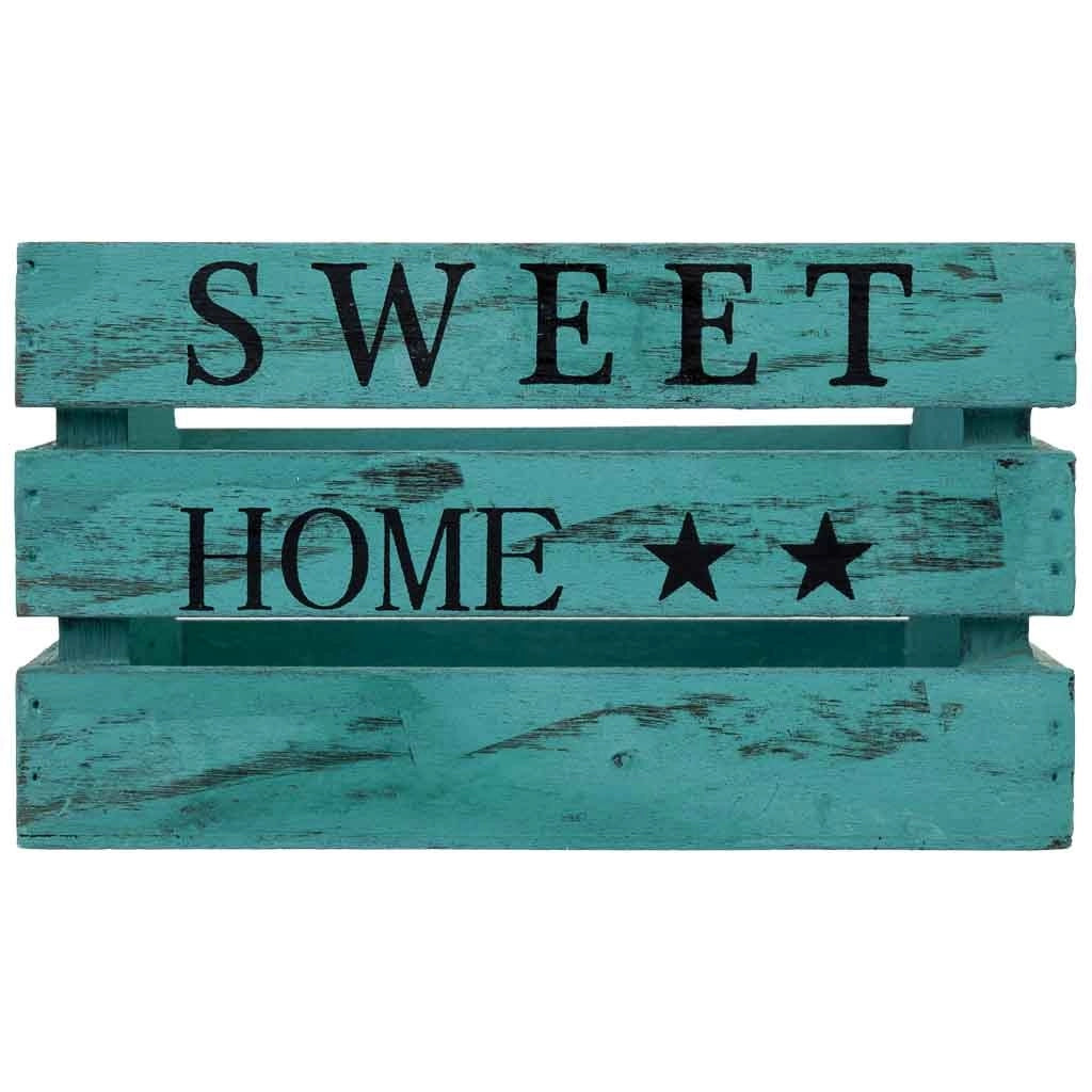 Cassetto in legno blu 18x12x10h cm