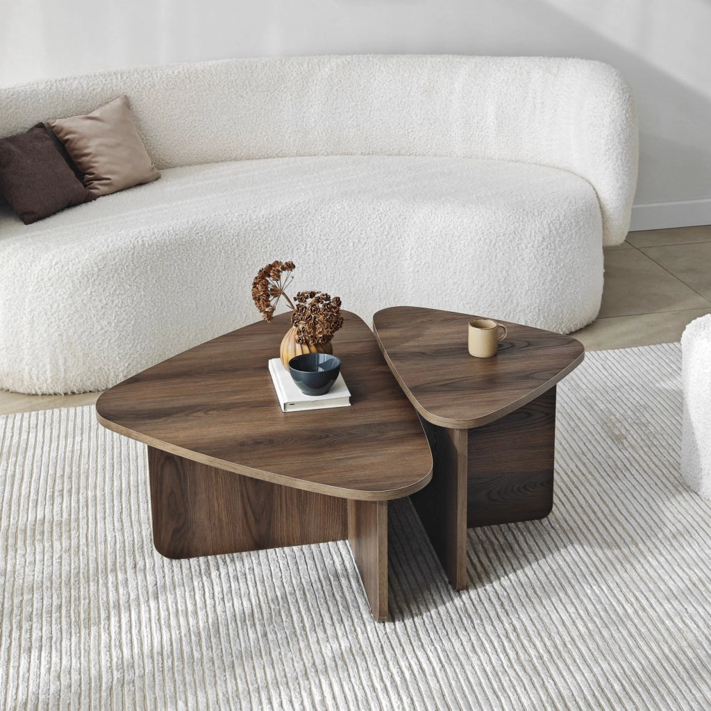 Saraceno, Tavolino da Salotto Modulabile, 90x60x35h cm Marrone Noce