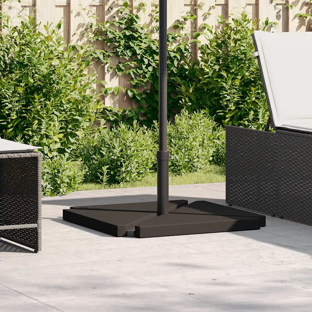 Piastre per Parasole 4 pz in Granito Triangolare 14 kg Nero 3318587