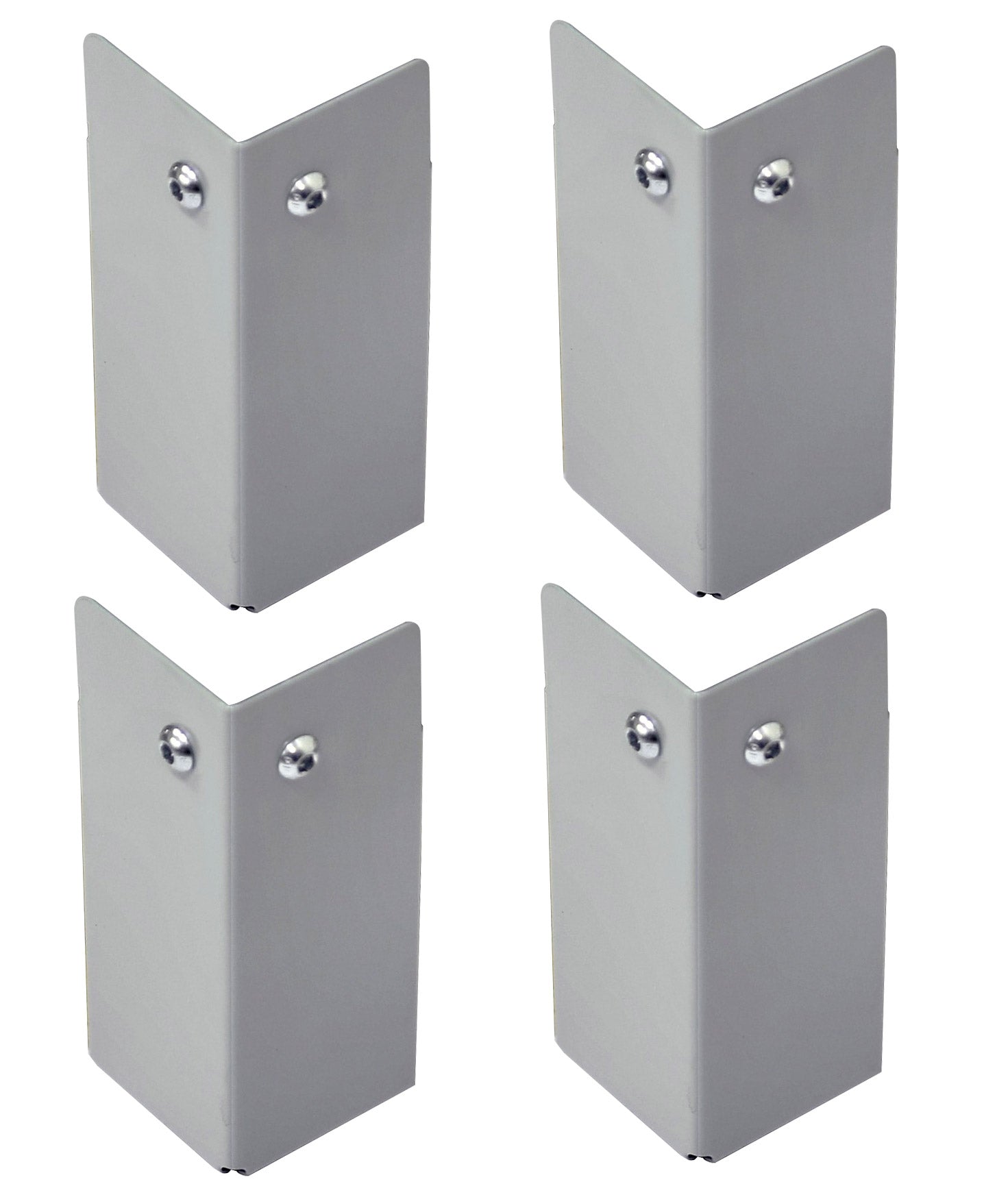 Kit 4 Piedini H10 cm in Metallo Verniciato Grigio Chiaro