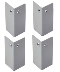 Kit 4 Piedini H10 cm in Metallo Verniciato Grigio Chiaro