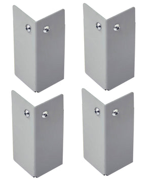 Kit 4 Piedini H10 cm in Metallo Verniciato Grigio Chiaro