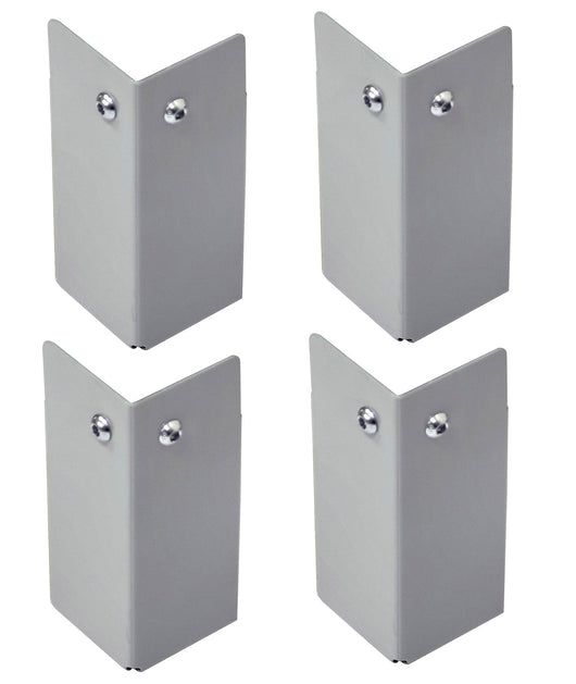 Kit 4 Piedini H10 cm in Metallo Verniciato Grigio Chiaro