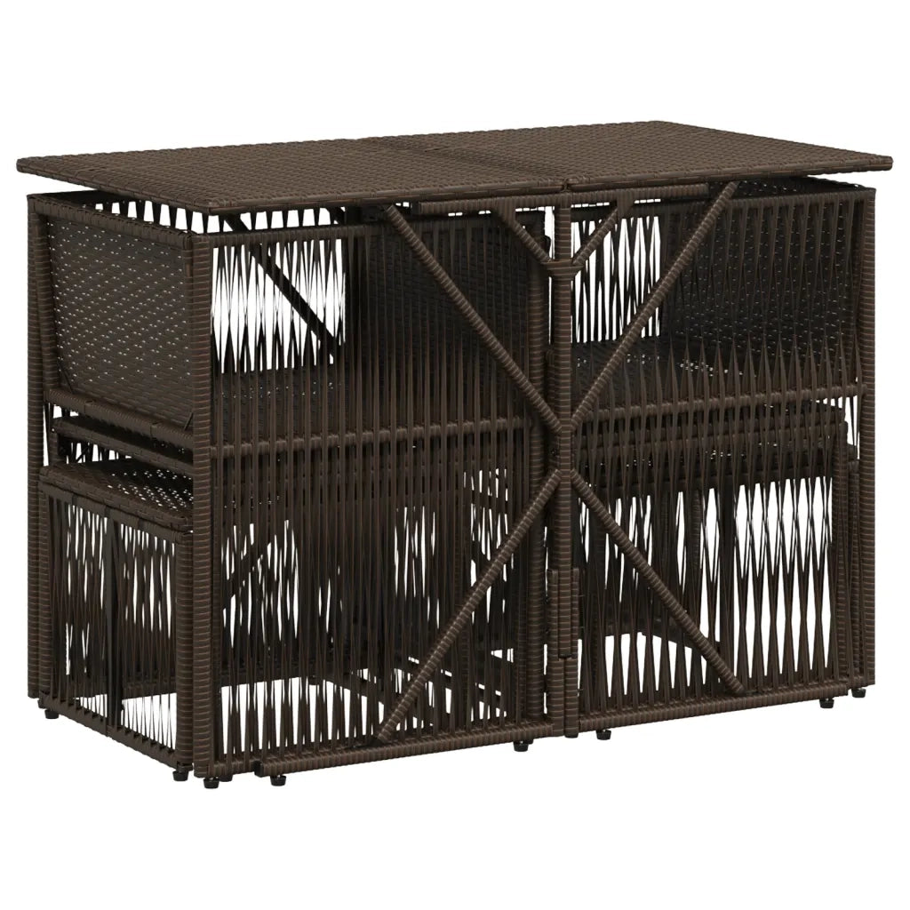 Set da Pranzo da Giardino 7pz | Set Salotto da Giardino con Cuscini in Polyrattan Marrone