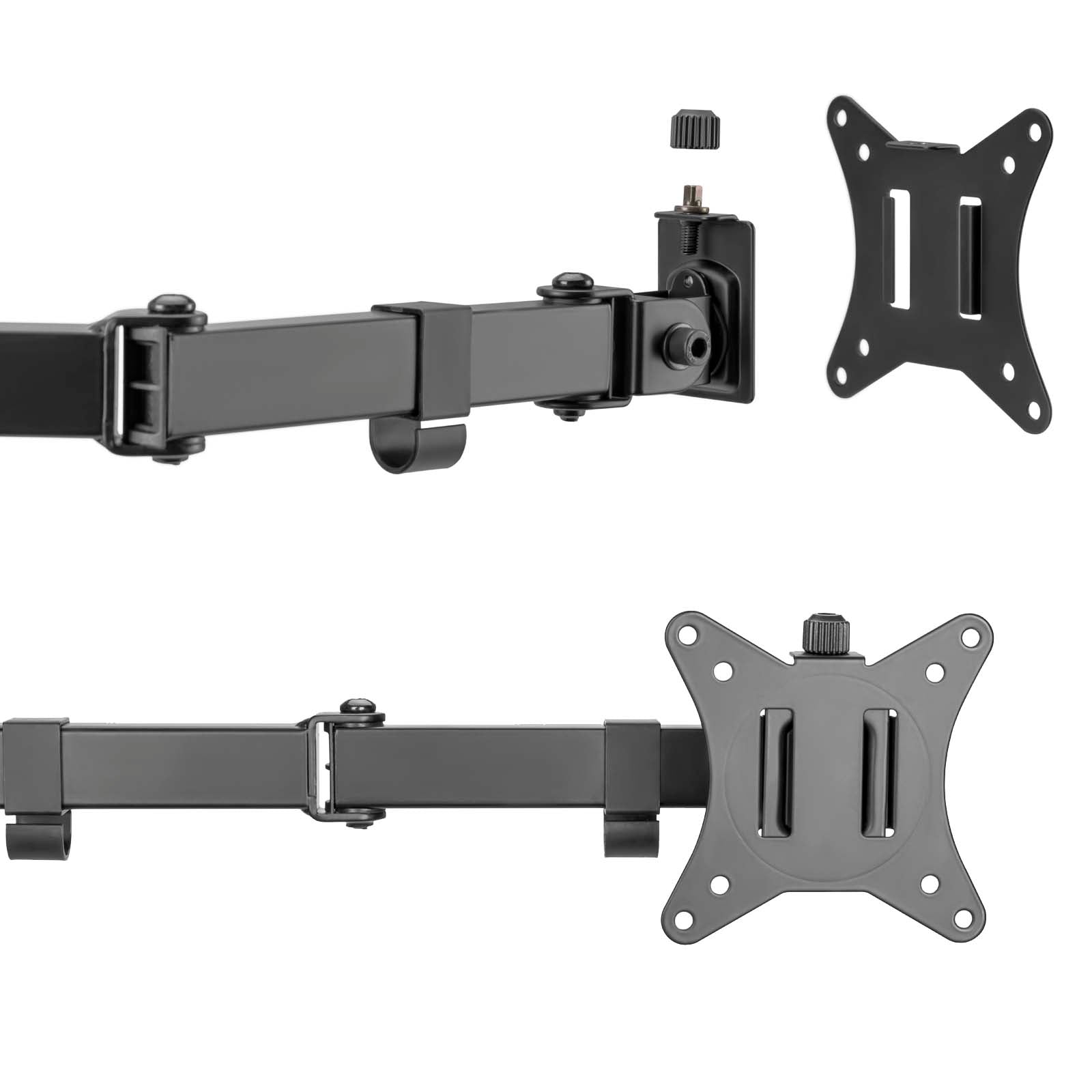 Toboli Postazione doppio monitor, Supporto per 2 schermi max 32", conforme a VESA 75/100