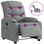Poltrona | Sedia Relax Reclinabile Massaggio Elettrica Grigio Chiaro Tessuto