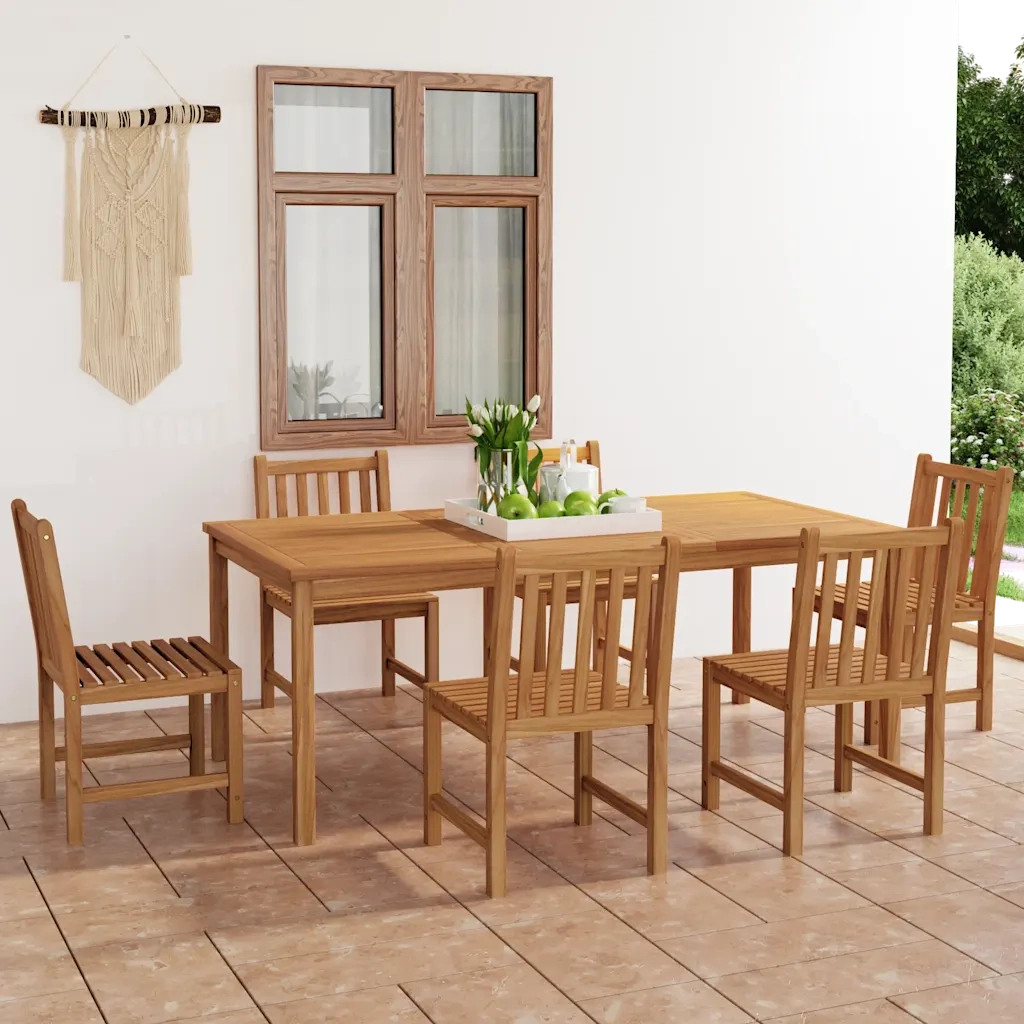 Set da pranzo da giardino 7 pz 200x100 cm in legno massello di teak 3059945