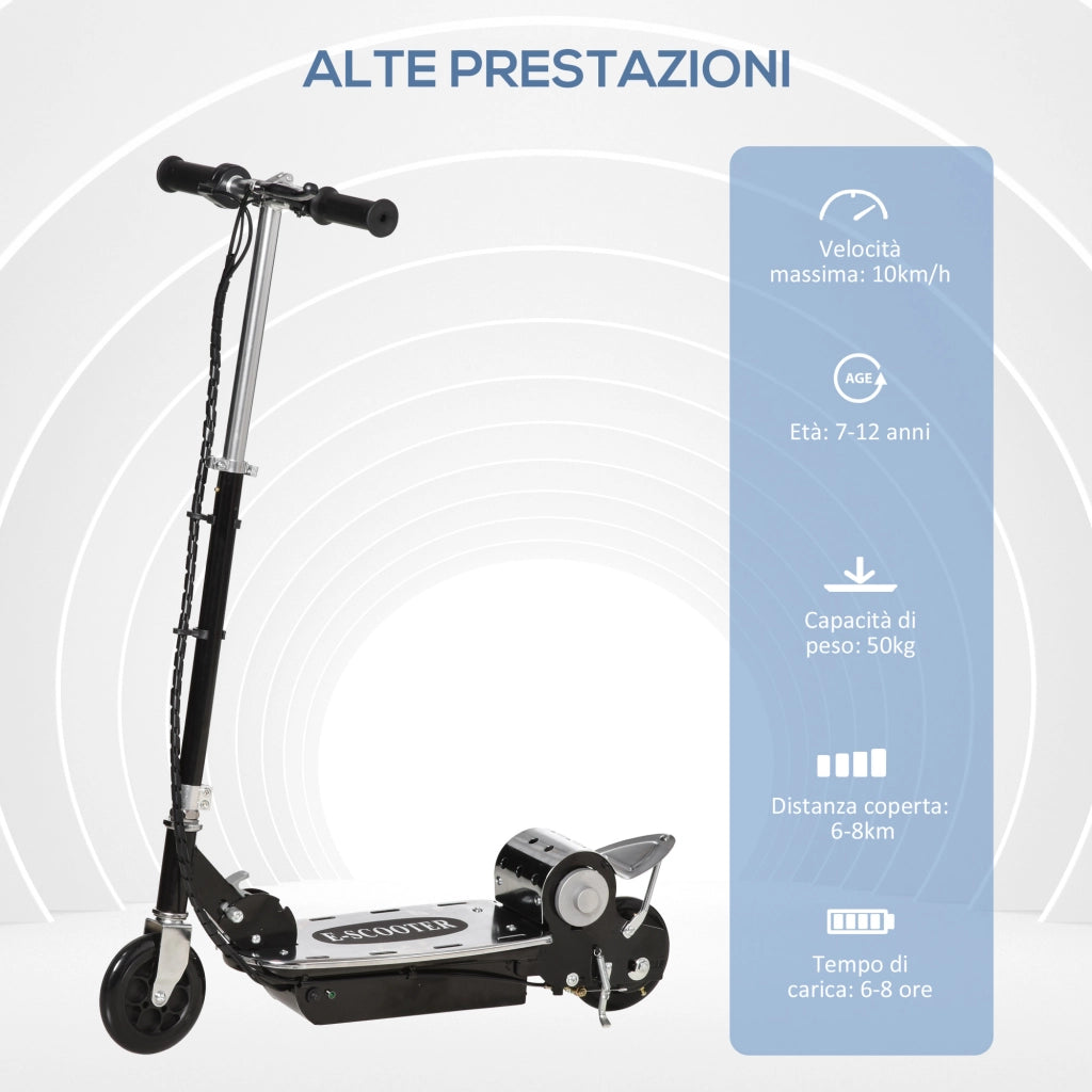 Monopattino Pieghevole per Bambini 7-12 Anni ¨C zephmum ¨C Nero, 75x37x98 cm