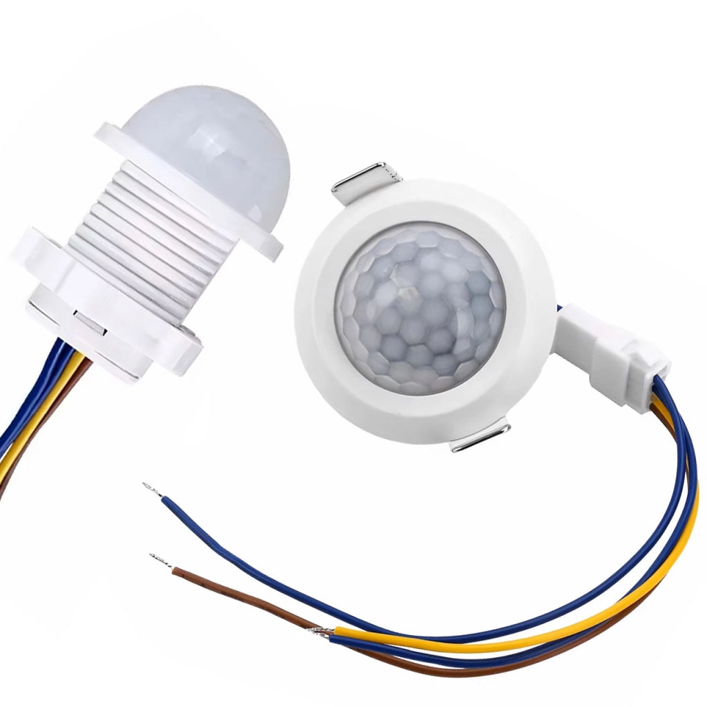 Sensore di Movimento PIR 230V 20mm – Attivazione Automatica 90s | Angolo 110°, Portata 4-6m