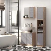 Armadietto Sottolavabo in MDF con Ritaglio per Lavandino con 2 Ante e 2 Mensole Regolabili, 60 x 30 x 60cm