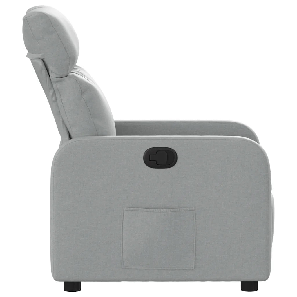 Divano Sedia-Poltrona Reclinabile in Tessuto Grigio Chiaro 246224