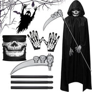 Set di Halloween - Abito da Halloween - Maschera da scheletro e mantella - Festa di carnevale