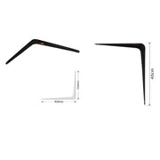 Trade Shop - Set 2 Pz Reggimensola Supporto Staffa Triangolo Mensola Metallo 40 Cm Nero 91275 -
