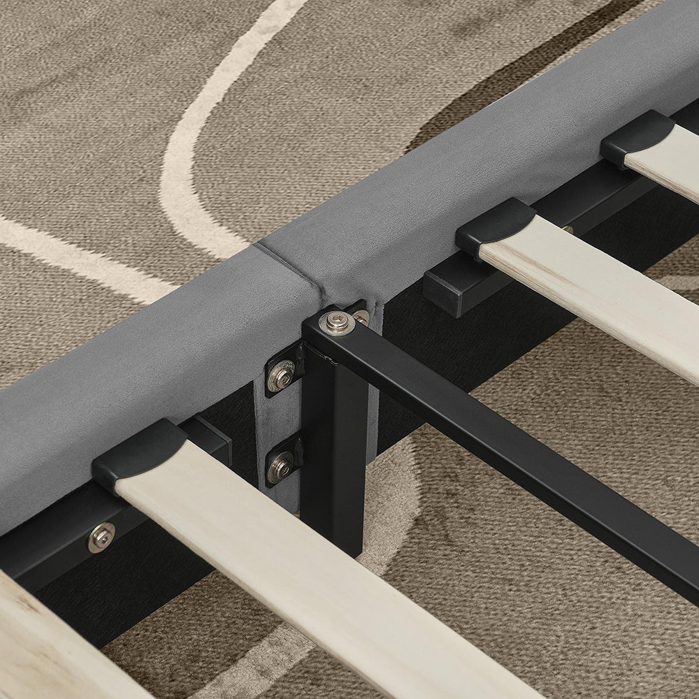 Letto bambino 90x200cm?- Xylo - velluto testiera alta grigio