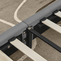 Letto bambino 90x200cm?- Xylo - velluto testiera alta grigio