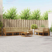 Set di divani da esterno con cuscino 7 pcs Naturale e Beige